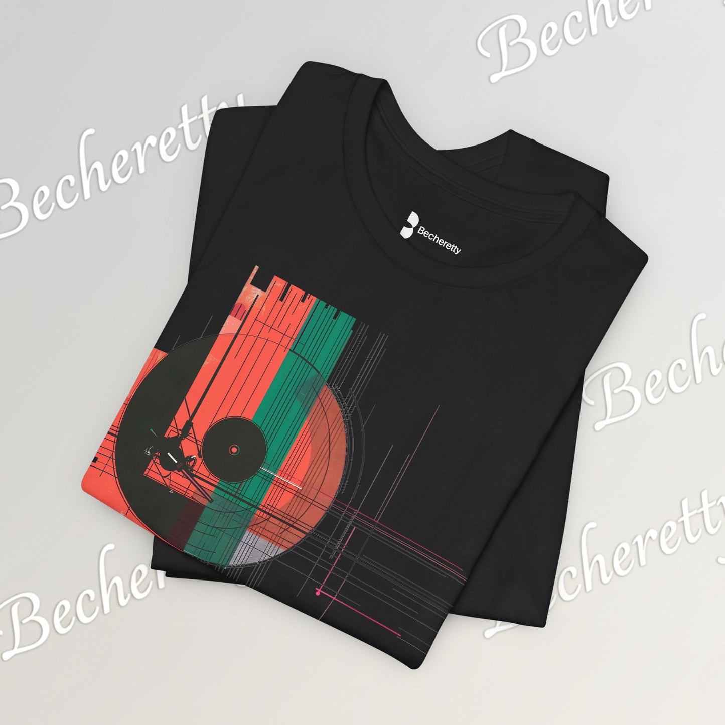 Minimalist Cubist Vinyl Tee - Art Graphic Becheretty - Spin your style in a new direction.