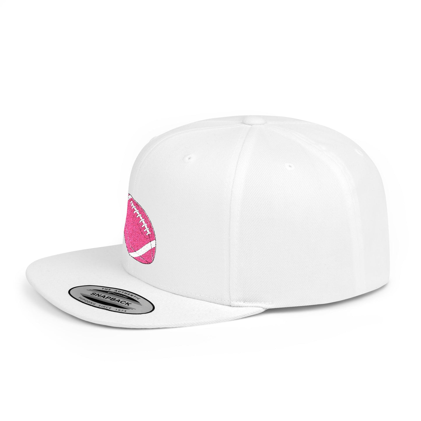 Snapback Baseball Cap with Pink American Football Ball Design by Becheretty