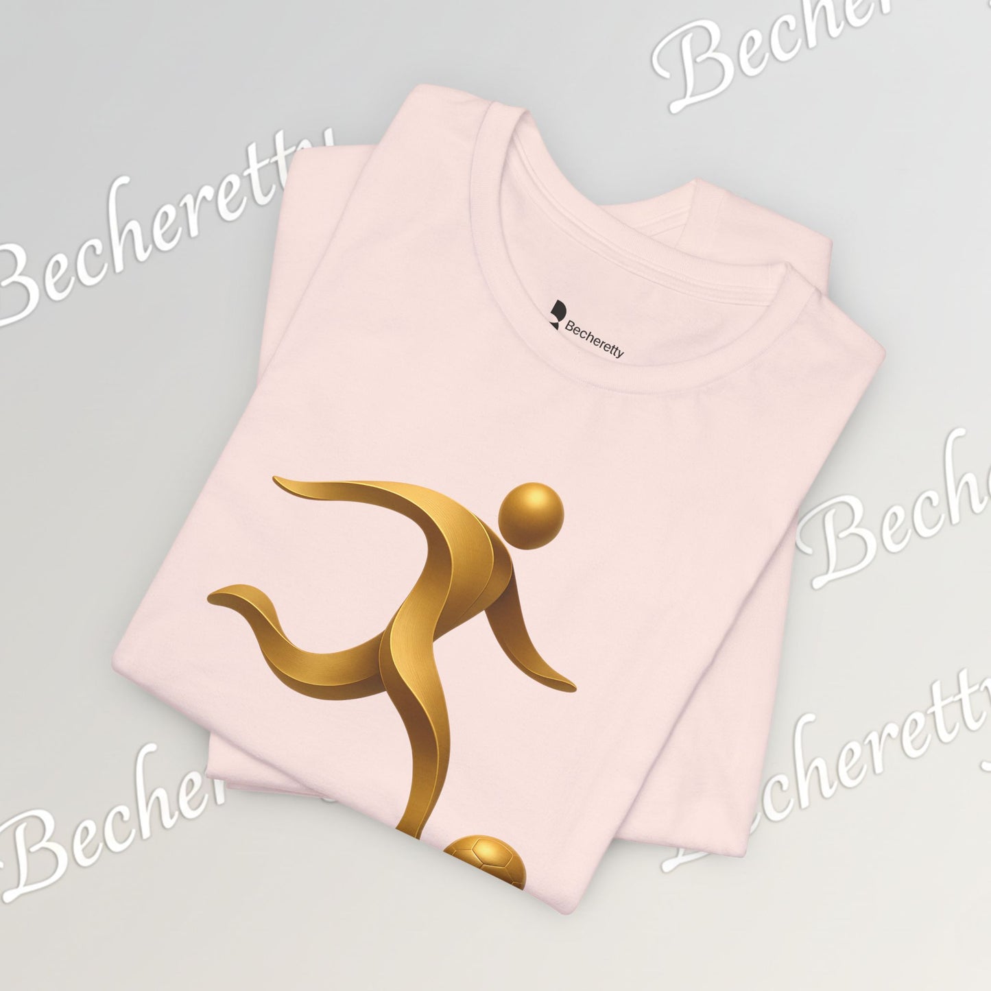 Soccer Player Gold Icon Tee - Graphic Art Minimalist Becheretty - Perfect Gift - Casual Wear