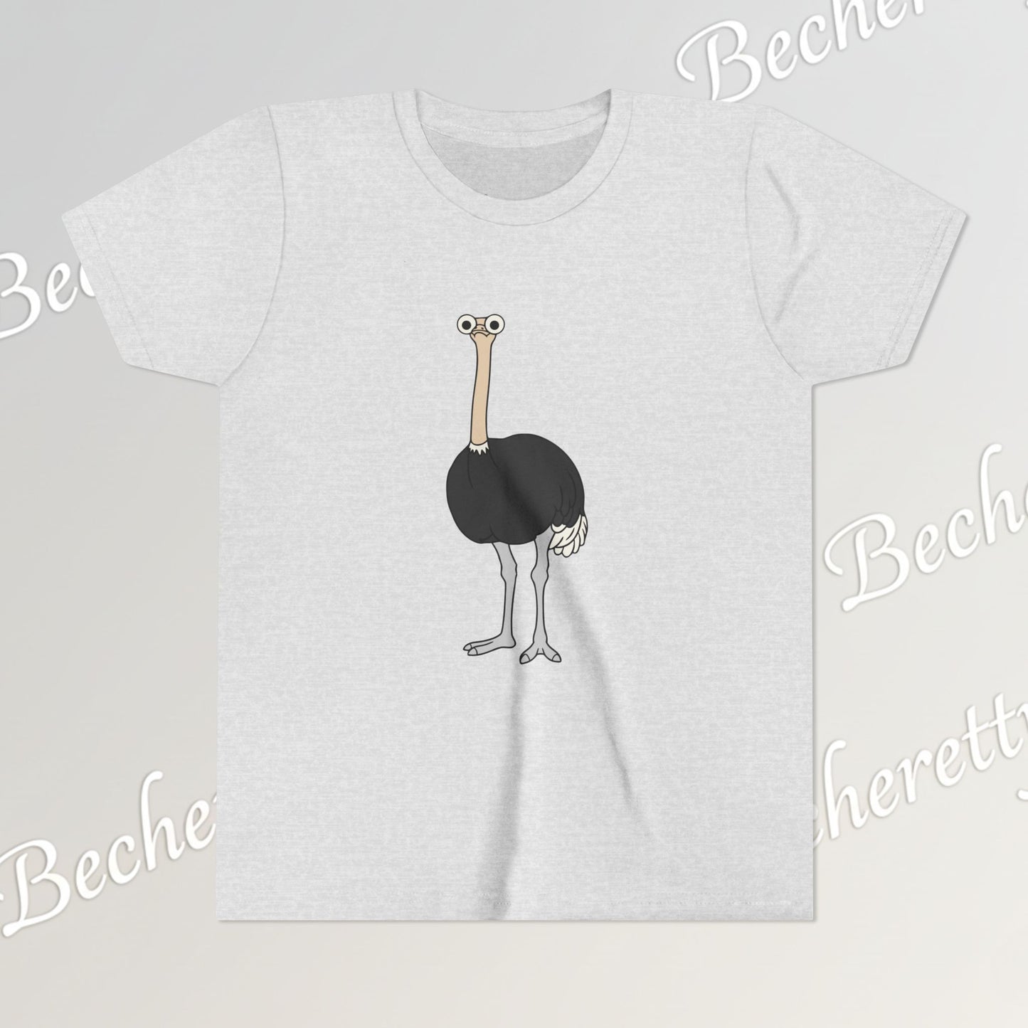 Youth Tee "The Ostrich" Graphic Art Becheretty - Cool Summer Top, Gift for Children