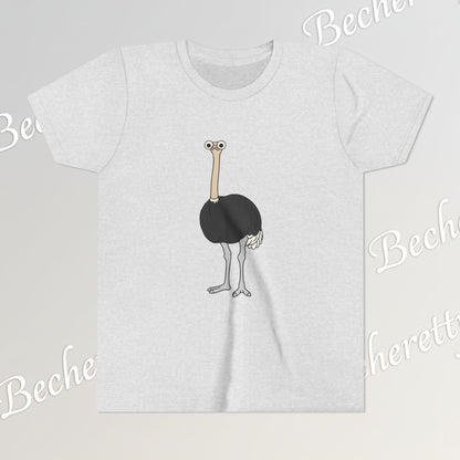 Youth Tee "The Ostrich" Graphic Art Becheretty - Cool Summer Top, Gift for Children