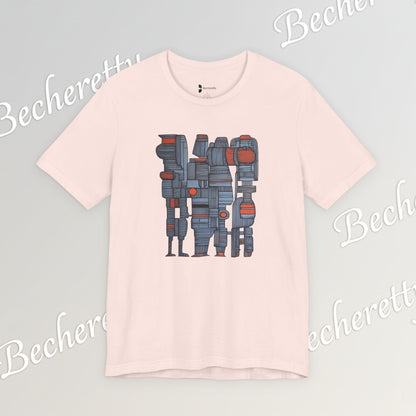 Abstract figurative illustration T-Shirt Becheretty - Geometric, totem-inspired composition - Wearable Art