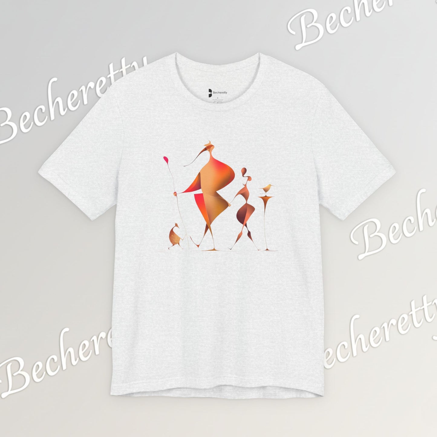 "Gilded Strangers" Graphic T-Shirt Becheretty - A Journey Through an Abstract World of Mythic Beings