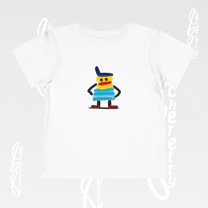 Toddler Tee – Cute Cartoon Abstract - Becheretty Minimalist Art Graphic - Colorful Playful Character T-Shirt