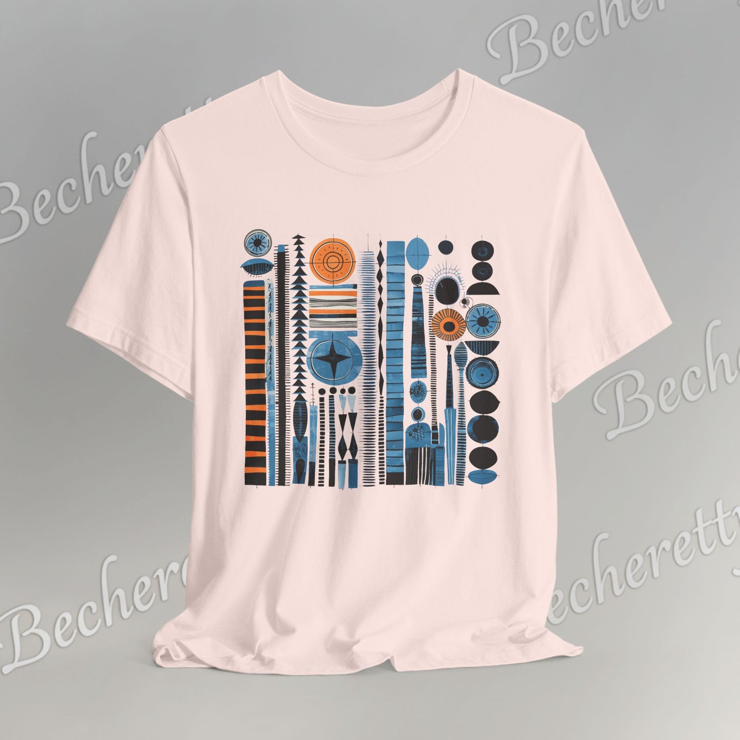 Modern Geometry Tee  "Urban Totems" Art Graphic Becheretty - Timeless, versatile, and unmistakably modern.