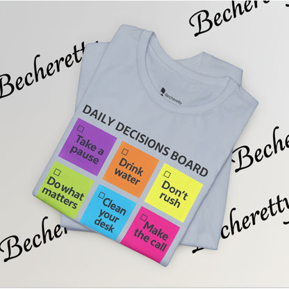 Graphic T-Shirt - Becheretty Motivational Checklist Tee that brings gentle humor and daily mindfulness to everyday wear