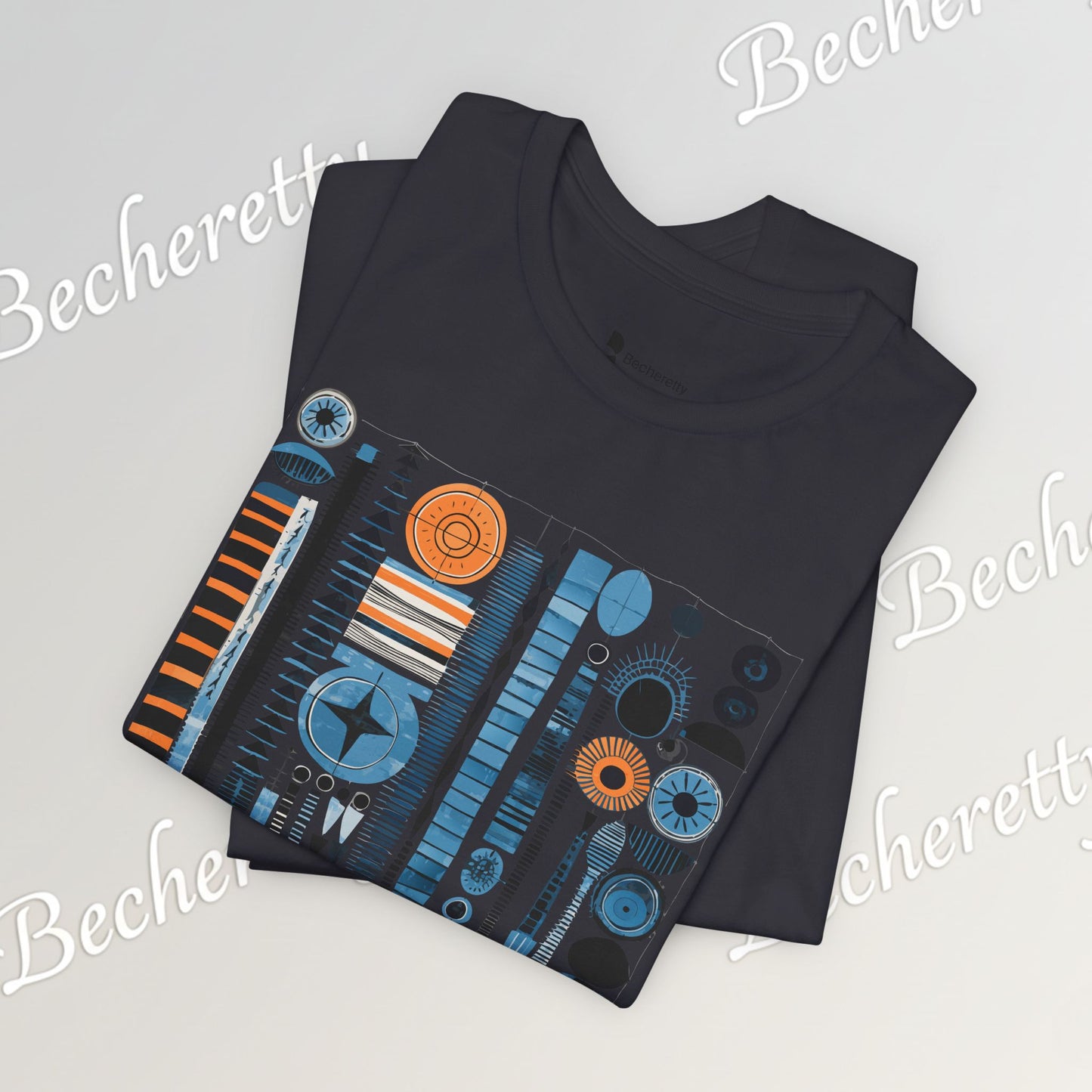 Modern Geometry Tee  "Urban Totems" Art Graphic Becheretty - Timeless, versatile, and unmistakably modern.