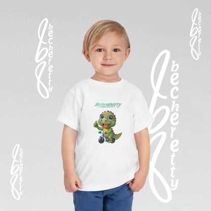 Toddler T-Shirt with a Cute Dino - Becheretty Playful Design Tee - Birthday Gift Idea