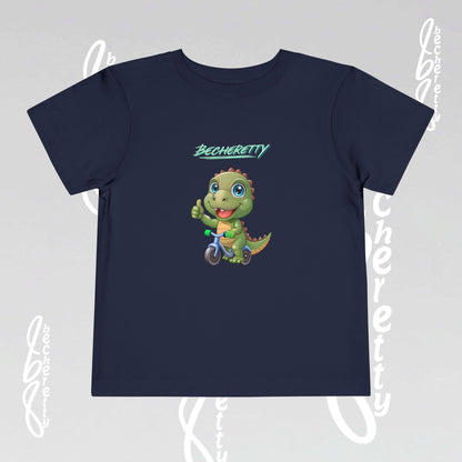 Toddler T-Shirt with a Cute Dino - Becheretty Playful Design Tee - Birthday Gift Idea