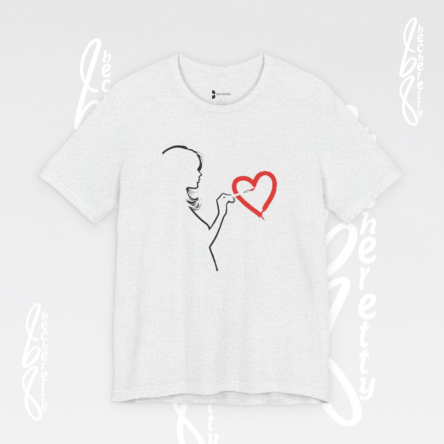 Graphic Art T-shirt "Love" Minimalist Design Becheretty - Urban Style - Casual Wear