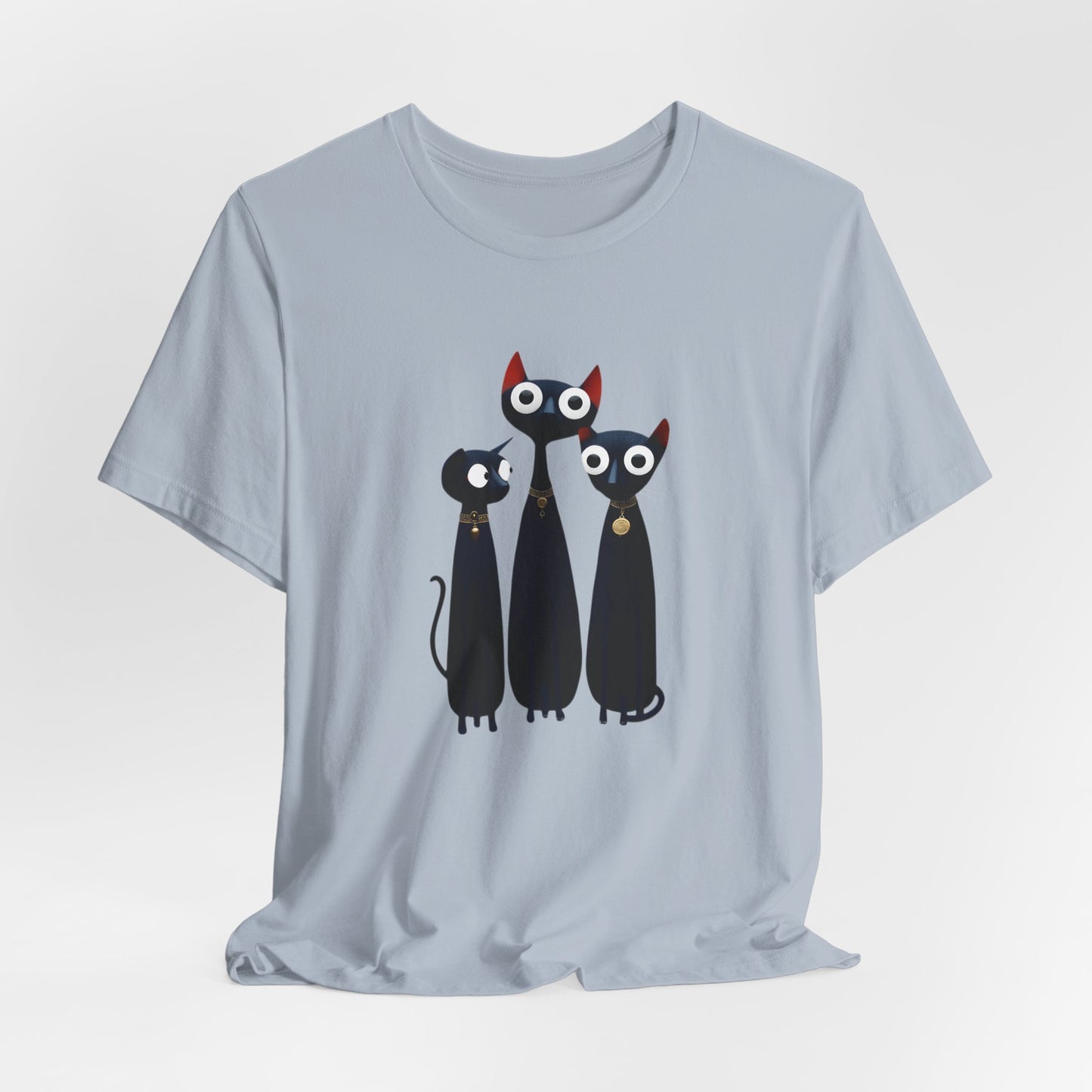 T-Shirt "Three Stylized Black Cats" | Cute Minimal Graphic Becheretty - Modern, artful touch