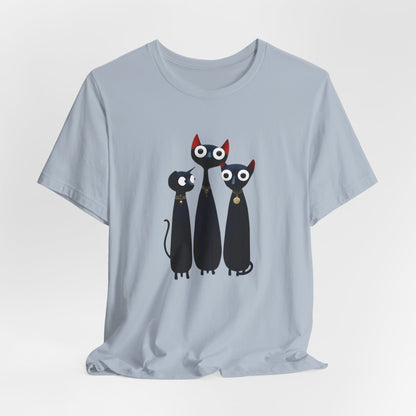 T-Shirt "Three Stylized Black Cats" | Cute Minimal Graphic Becheretty - Modern, artful touch