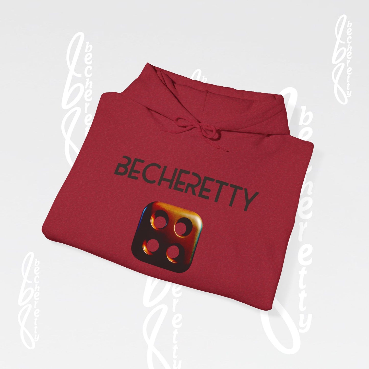 Hoodie "Dice Icon" Art Graphic Minimalist Becheretty Casual Wear - Kangaroo pouch pocket