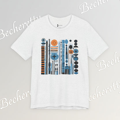 Modern Geometry Tee  "Urban Totems" Art Graphic Becheretty - Timeless, versatile, and unmistakably modern.