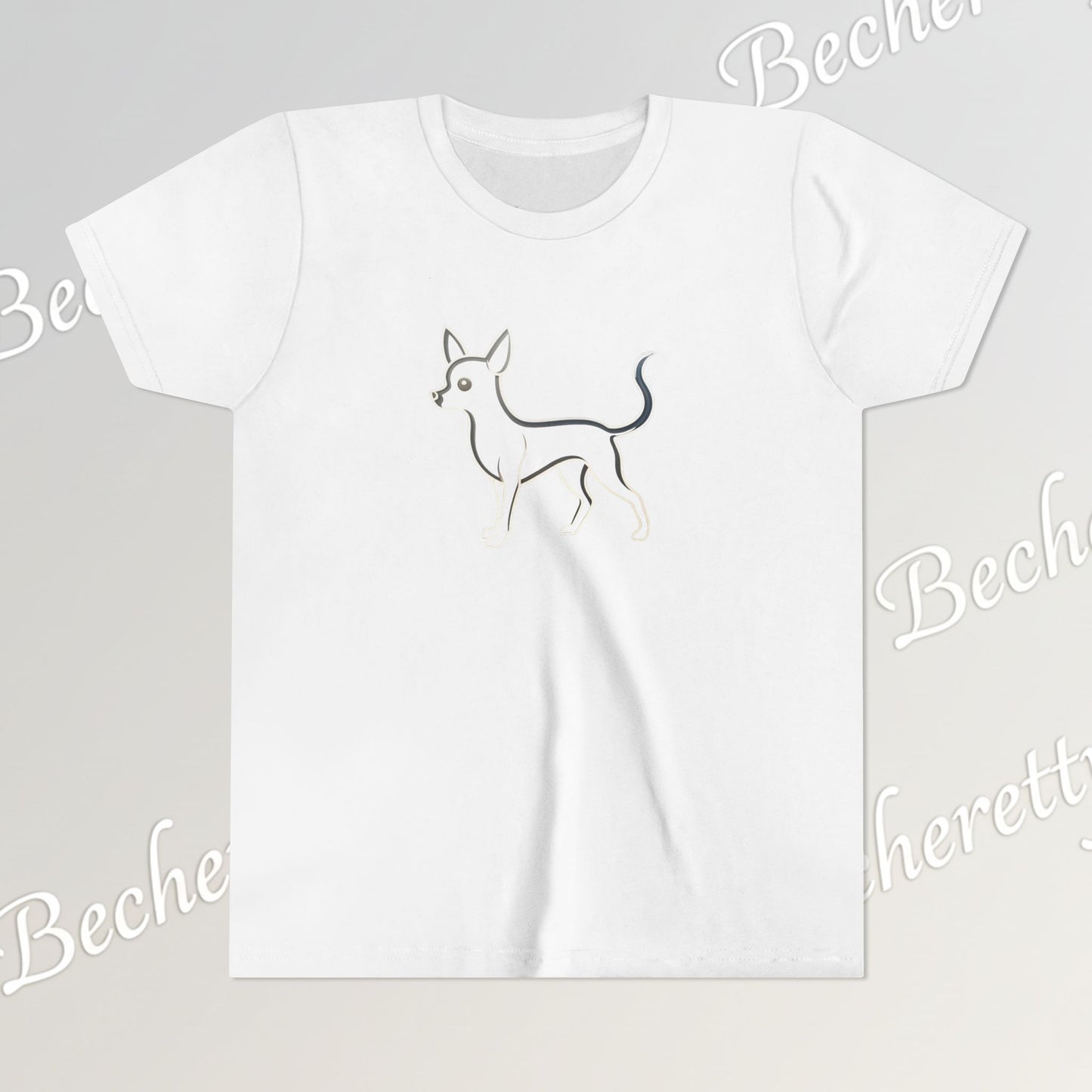 Youth T'Shirt - Graphic Chihuahua - Art Minimalist Becheretty - Perfect gift for Pet Lovers