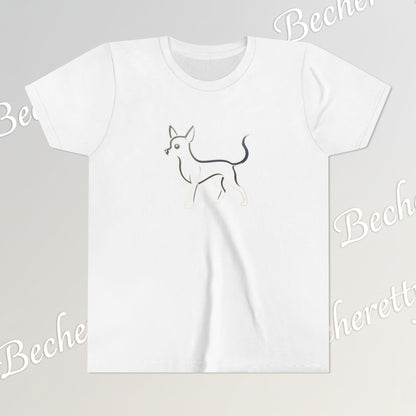 Youth T'Shirt - Graphic Chihuahua - Art Minimalist Becheretty - Perfect gift for Pet Lovers