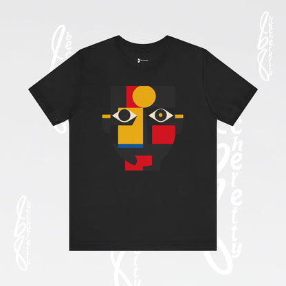 Abstract Geometric Face T-Shirt — Modern Cubist Art Tee