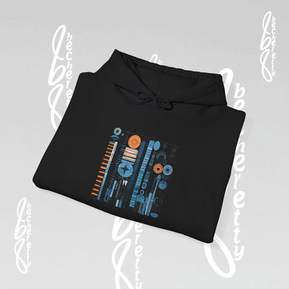 Modern Geometry Hoodie "Urban Totems" Art Graphic Becheretty - Timeless, versatile, and unmistakably modern.