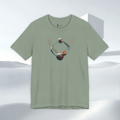 Abstract Orbital Necklace Tee - Art Graphic Minimalist Becheretty - Wearable artwork