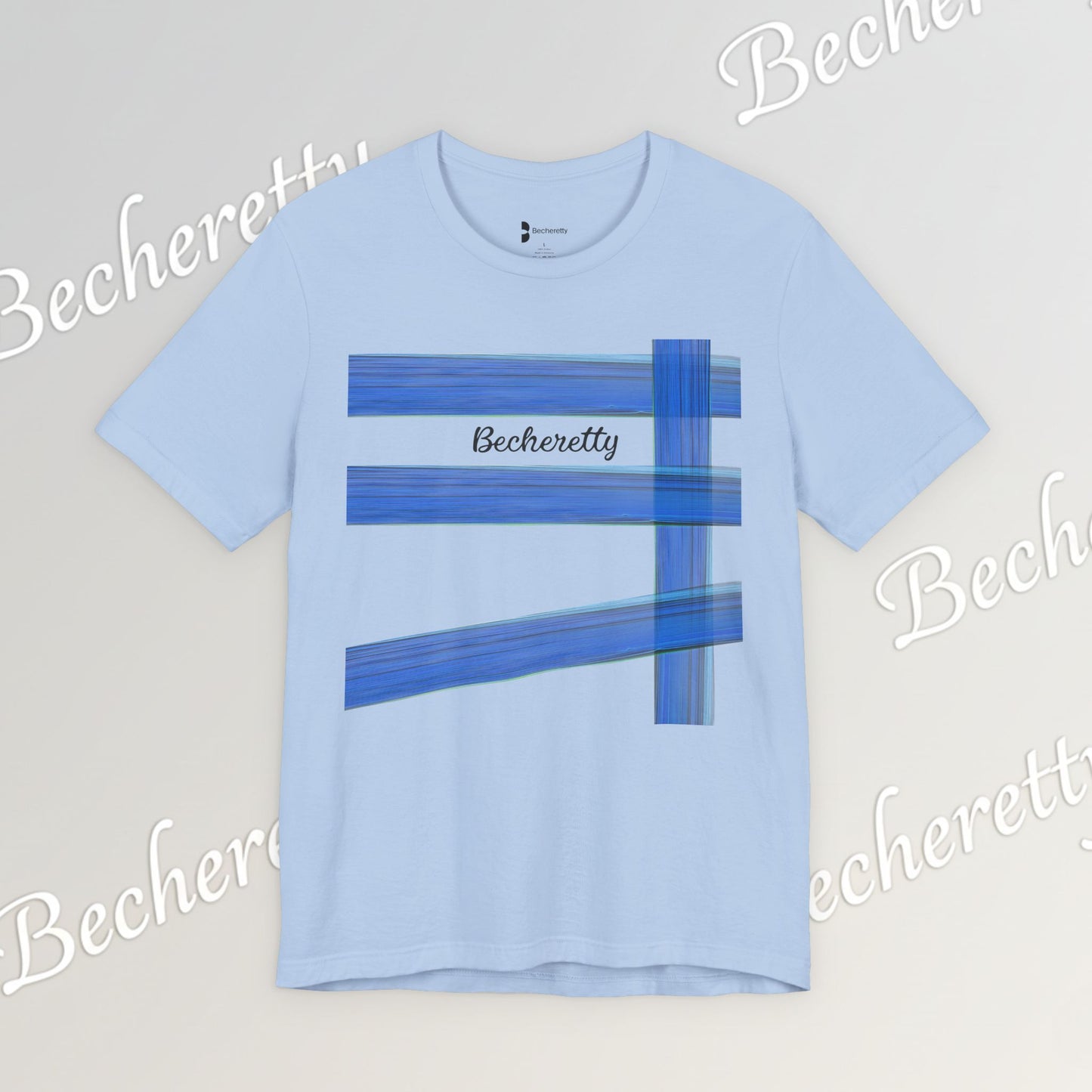 Abstract Blue Brushstroke Tee — 'Becheretty' Minimalist Graphic T-Shirt