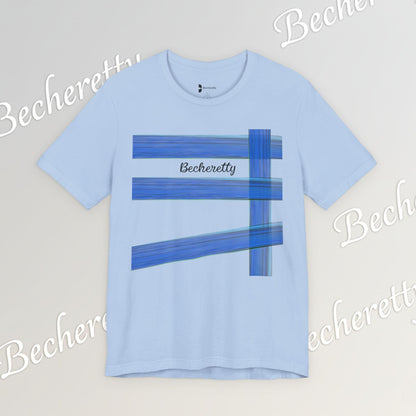 Abstract Blue Brushstroke Tee — 'Becheretty' Minimalist Graphic T-Shirt