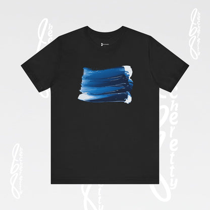 Stylish Blue Brushstroke Unisex Tee - Wear the Passion. Wear the Art - Becheretty - Perfect for summer day by the beach.