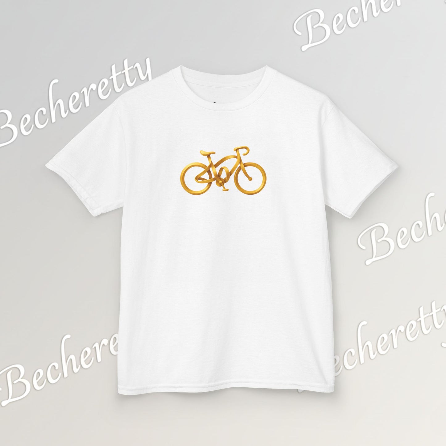 Artistic "Golden Bike" Tee Becheretty - Perfect for Sports Fans, Birthday Gifts, Playdates, Summer Fun