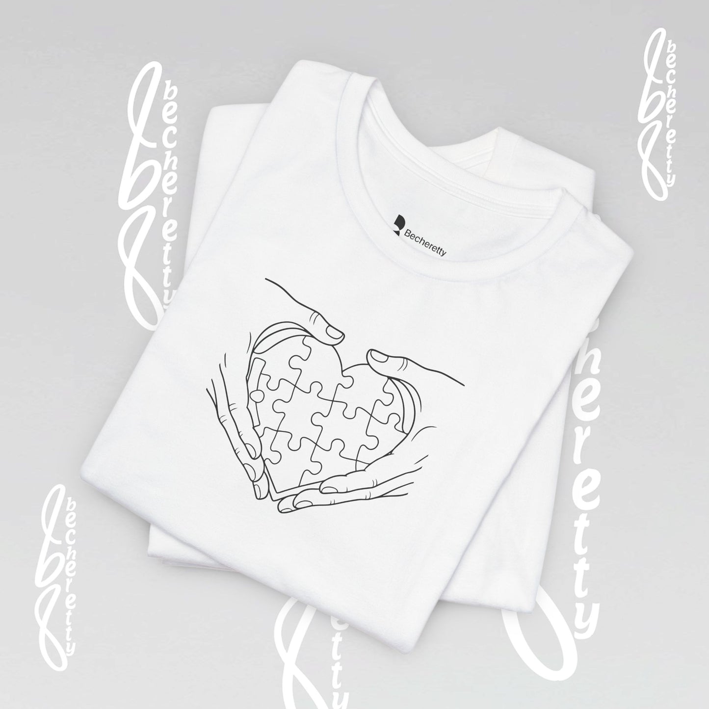 Autism Awareness T-Shirt  "My Heart is Yours" - Becheretty Minimalist design - Unisex, casual wear.