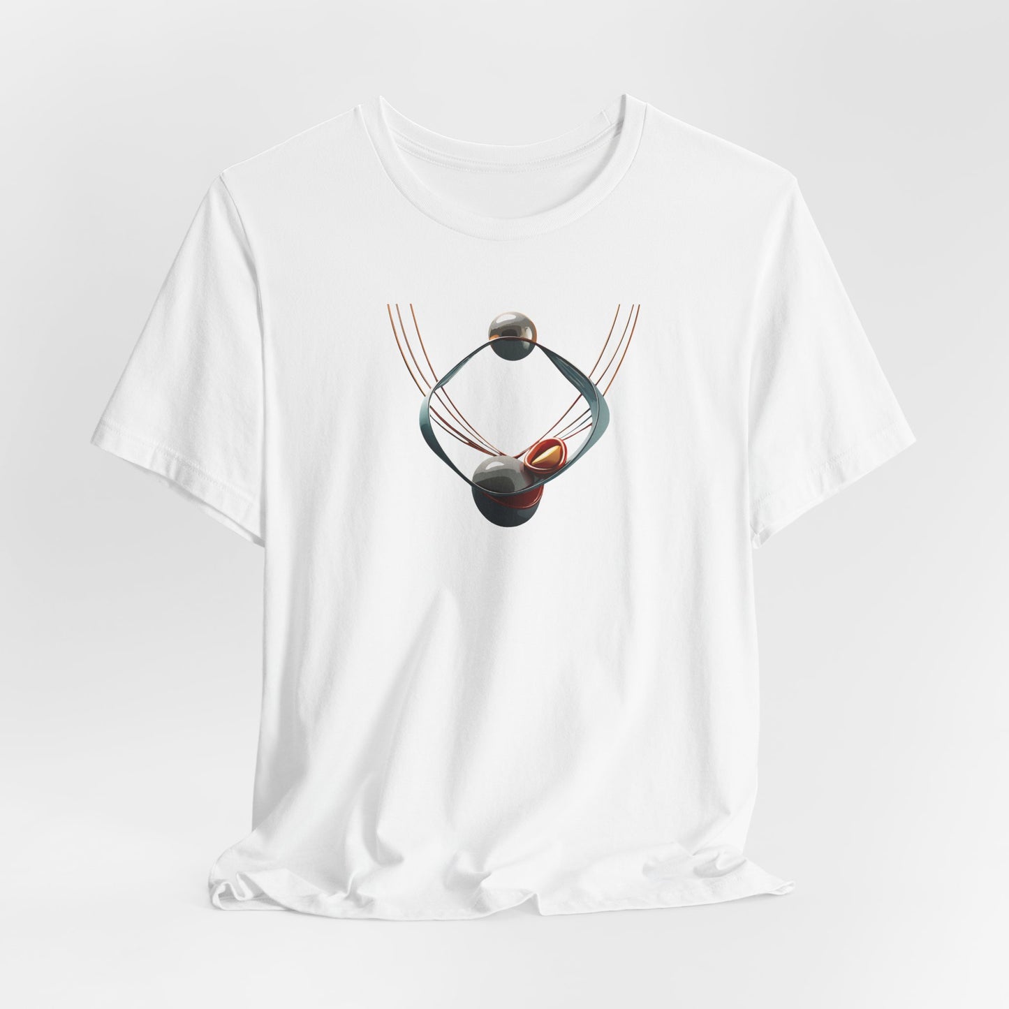 Abstract Orbital Necklace Tee - Art Graphic Minimalist Becheretty - Wearable artwork