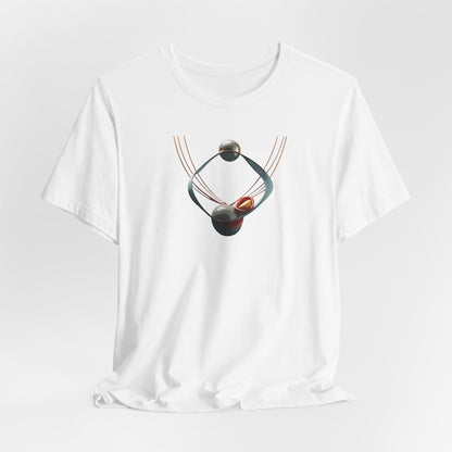Abstract Orbital Necklace Tee - Art Graphic Minimalist Becheretty - Wearable artwork