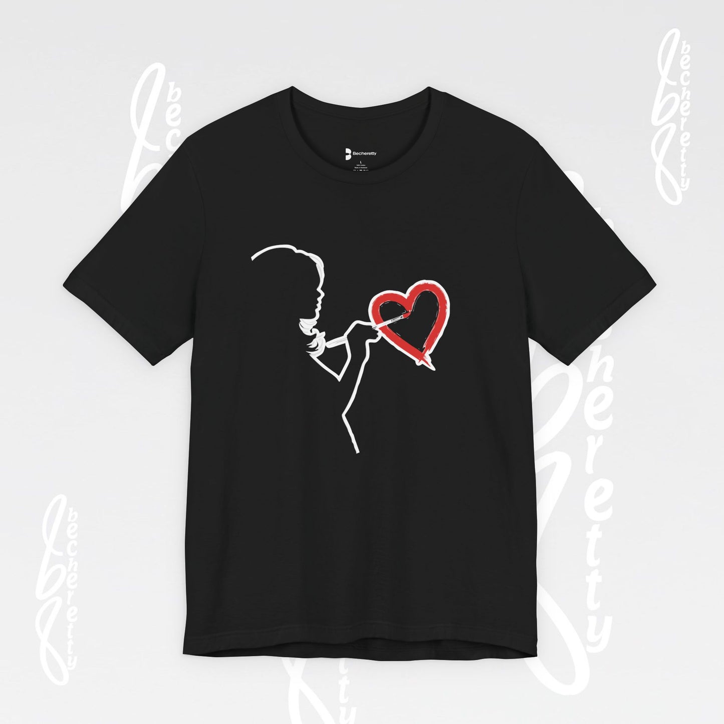 Graphic Art T-shirt "Love" Minimalist Design Becheretty - Urban Style - Casual Wear