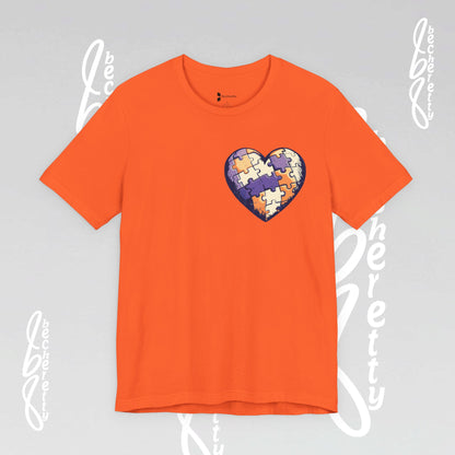 Artistic Puzzle Heart Tee - Autism Awareness Graphic Shirt