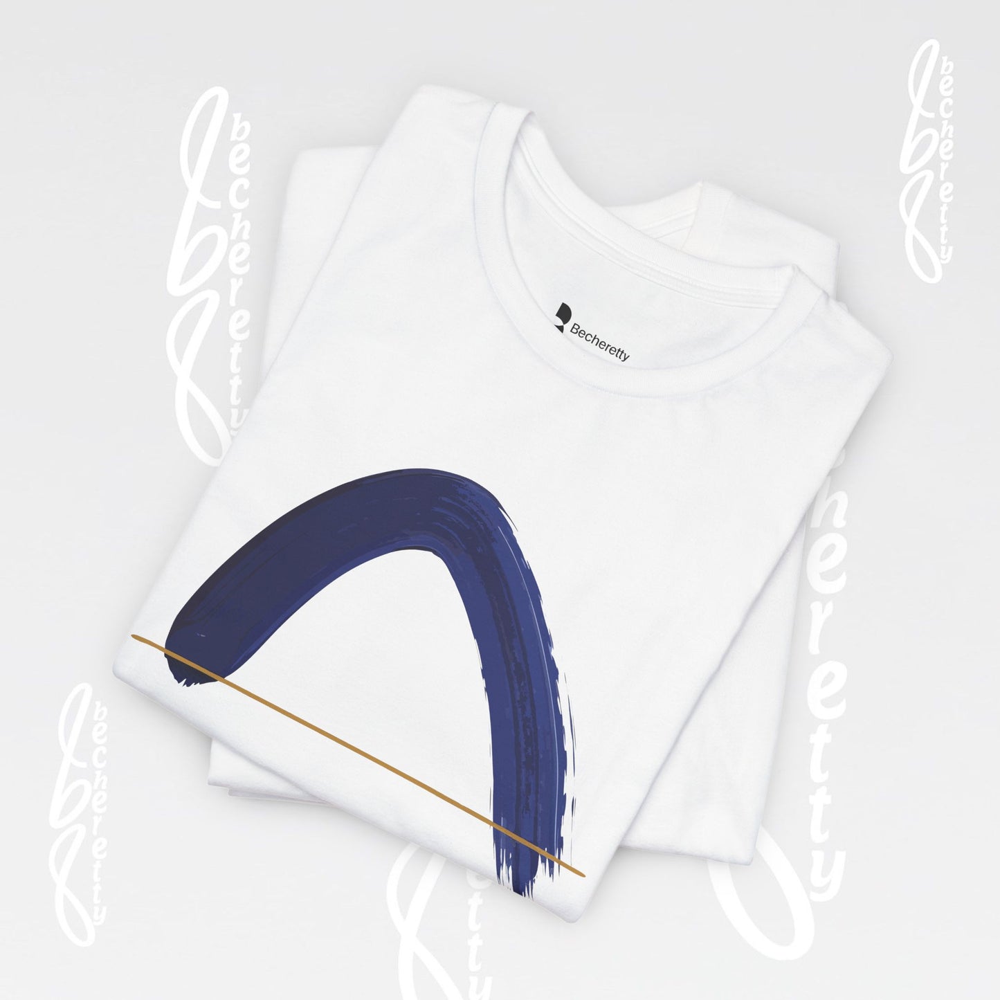 Brush Stroke Tee - Minimalist Art Graphic Becheretty Unisex Jersey Short Sleeve