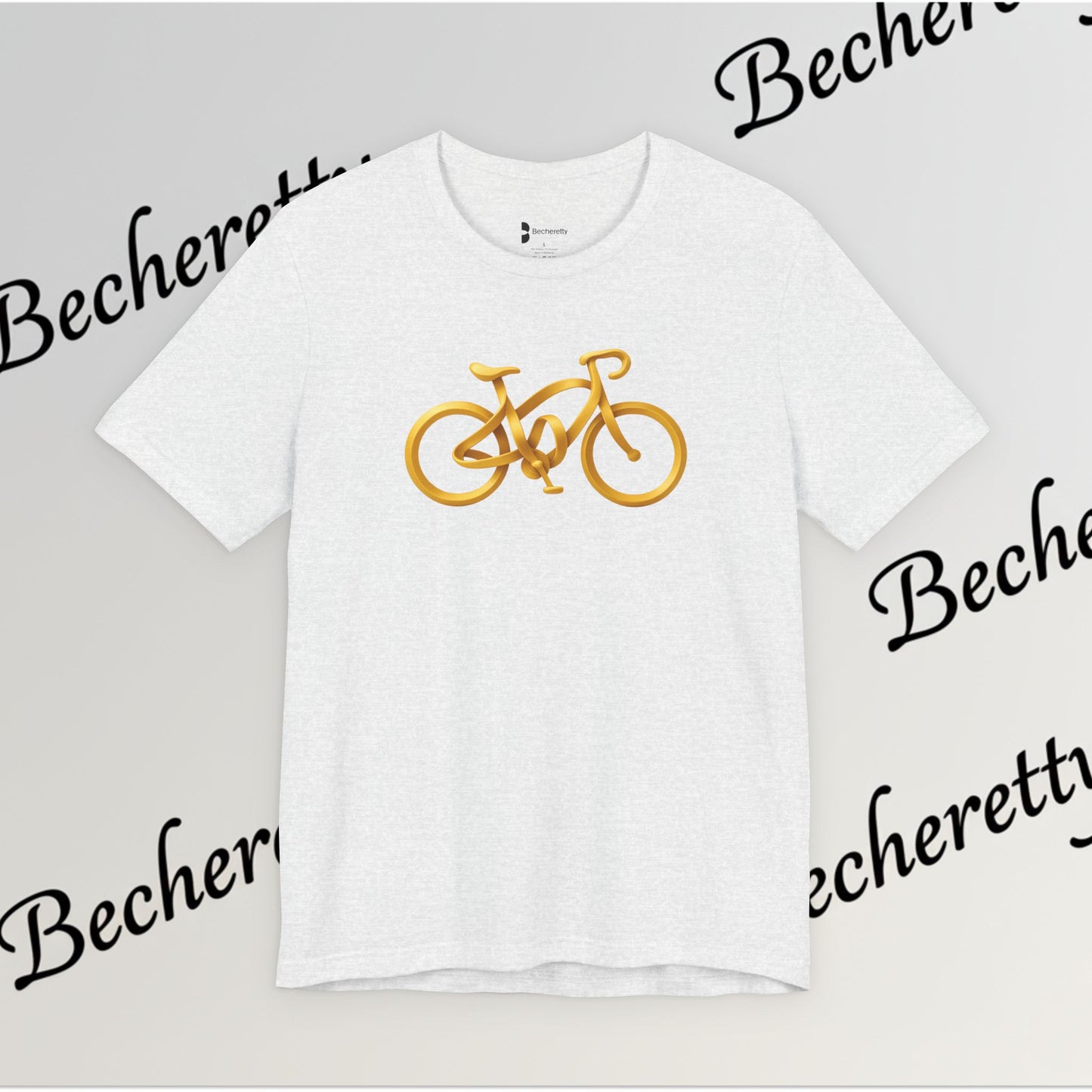 Gold Road Bike T-Shirt — Art Graphic Minimalist Becheretty - Gift Idea for Cyclist & Bike lovers