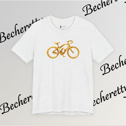 Gold Road Bike T-Shirt — Art Graphic Minimalist Becheretty - Gift Idea for Cyclist & Bike lovers