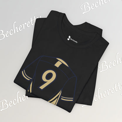 Soccer T-Shirt - Number 9 - Minimalist Graphic Becheretty - Athletic apparel - Everyday Fashion