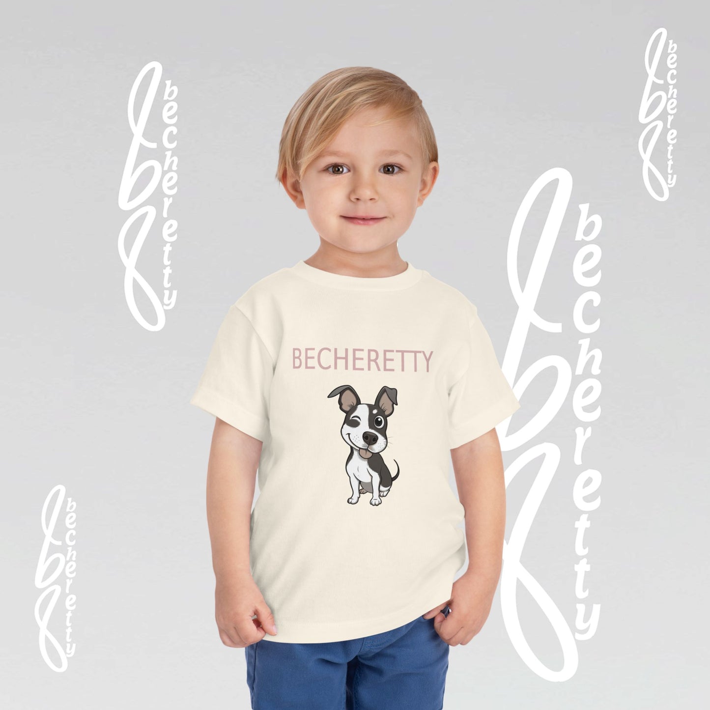 Toddler T-Shirt - Cheerful Winking Frenchie Doggy - Great choice for birthdays, playdates, and everyday wear.