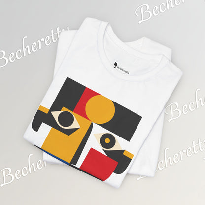 Abstract Geometric Face T-Shirt — Modern Cubist Art Tee