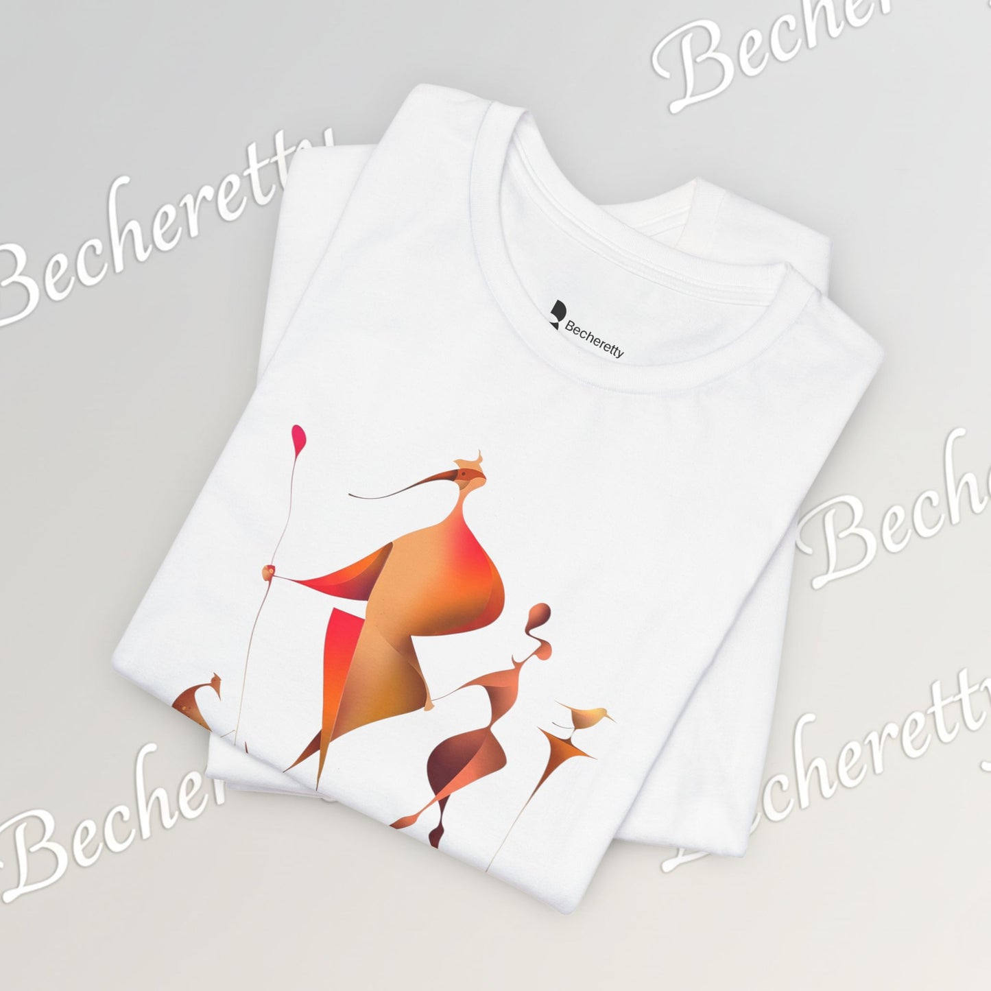 "Gilded Strangers" Graphic T-Shirt Becheretty - A Journey Through an Abstract World of Mythic Beings