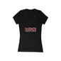 LOVE Deep V-Neck Tee — Styled as a plush, fur-covered object - Art Graphic Minimalist Becheretty