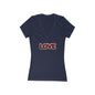 LOVE Deep V-Neck Tee — Styled as a plush, fur-covered object - Art Graphic Minimalist Becheretty