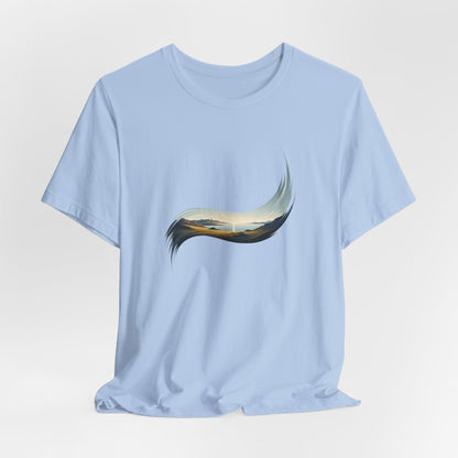 Abstract Wave Tee — Minimal Coastal Brushstroke T-Shirt Becheretty - Ideal Gift - Original Design