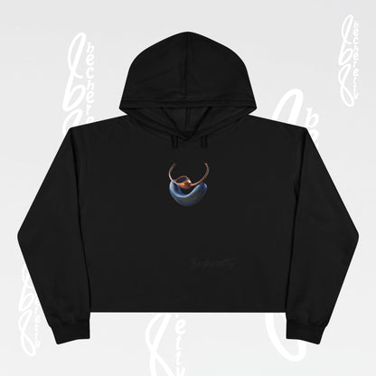 Trendy Crop Hoodie with Artistic Necklace Design Becheretty - Fashionable Sweatshirt, Gift for Her, Casual Wear, Stylish Loungewear