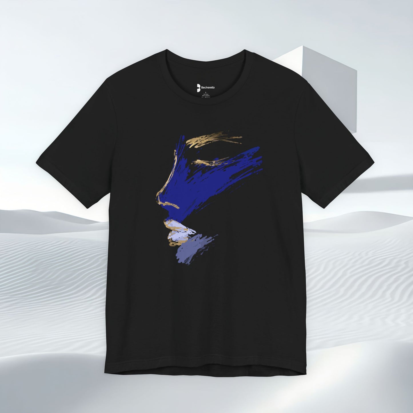 Midnight Motion Abstract Brushstroke T-Shirt — Original Art Minimalist Becheretty