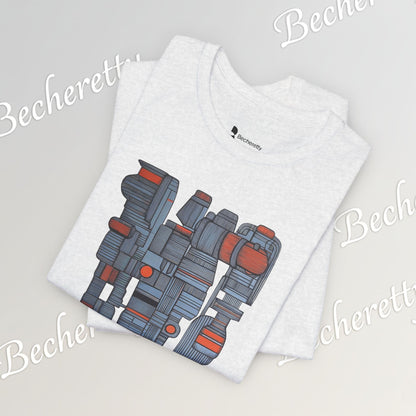 Abstract figurative illustration T-Shirt Becheretty - Geometric, totem-inspired composition - Wearable Art