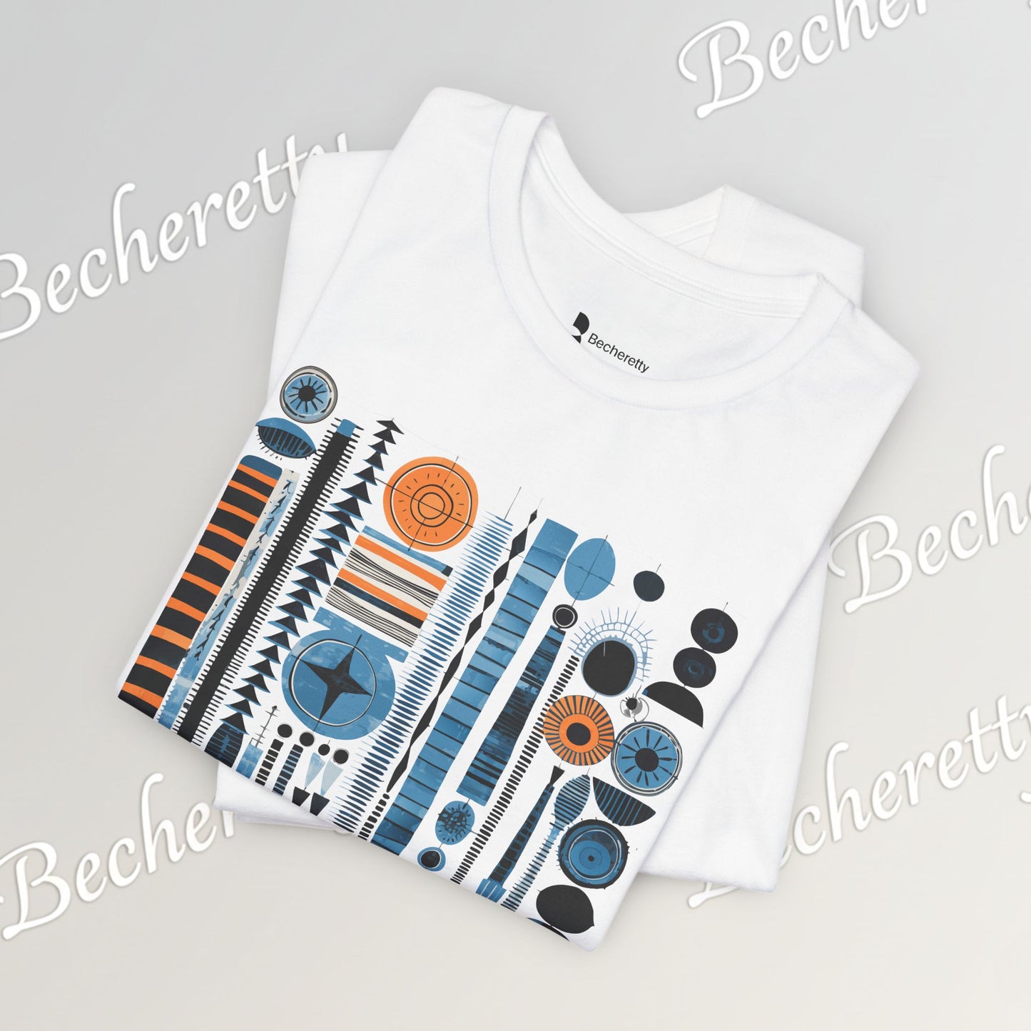 Modern Geometry Tee  "Urban Totems" Art Graphic Becheretty - Timeless, versatile, and unmistakably modern.