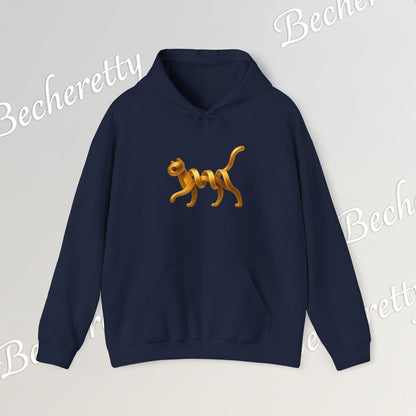 Golden Cat. Minimalist Graphic Hoodie Becheretty - Modern, and Effortlessly Etylish - Perfect for everyday wear with an artistic edge.