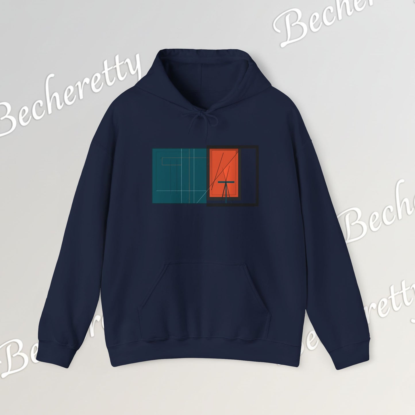 Architectural-Inspired Graphic Hoodie Becheretty — Modern Minimalist Geometric Art Sweatshirt