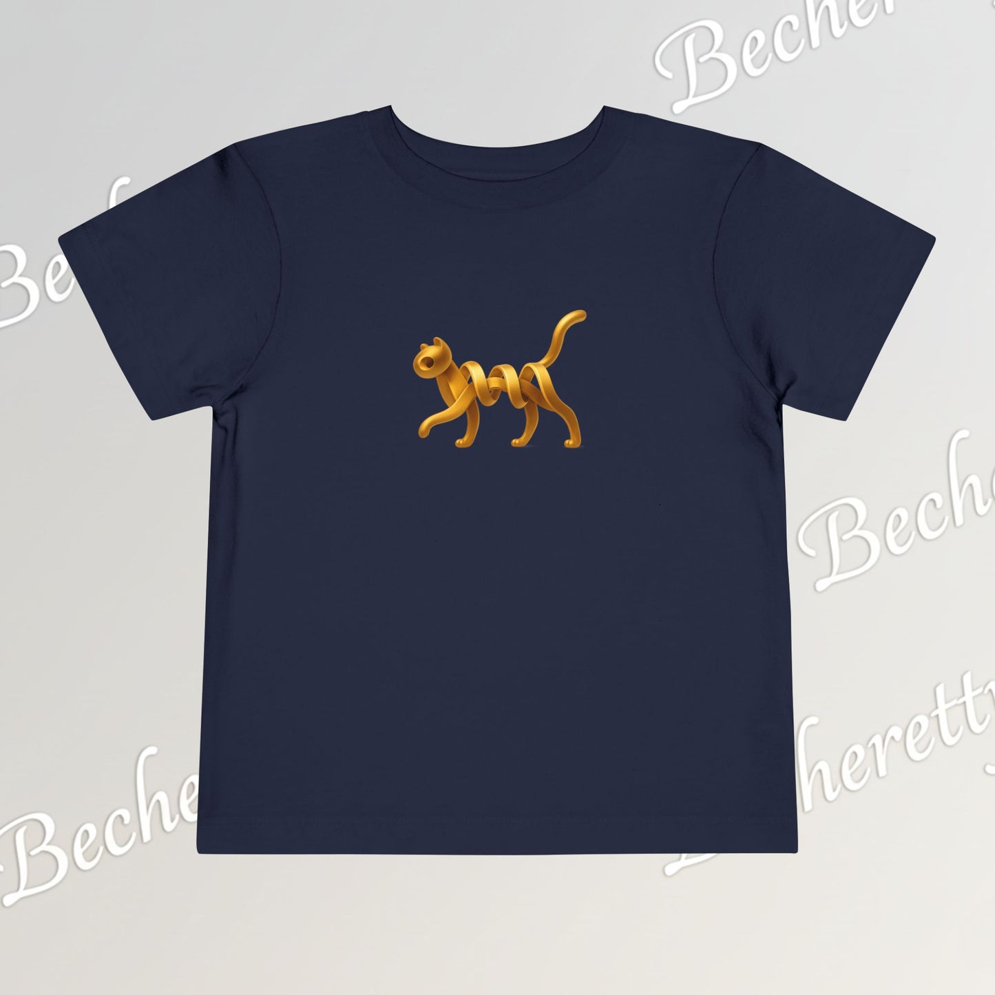 Cut Artistic "Golden Cat" Graphic Becheretty - Toddler Tee - Perfect for everyday wear with an artistic edge.