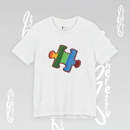 Colorful Puzzle Piece Tee - Art Graphic Becheretty - Support Autism Awareness, and Neurodiversity